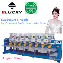 Elucky 15 Farben hohe Geschwindigkeit acht Köpfe Stickerei Maschine für Kappe Stickerei